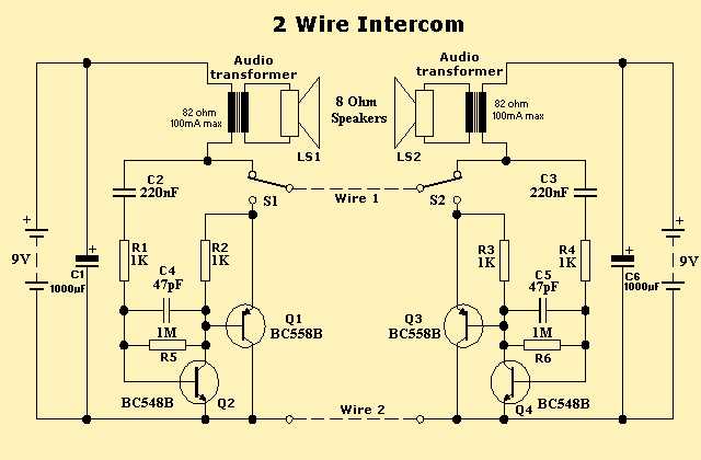 two way intercom circuit diagram