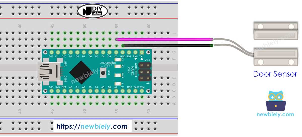 magnetic door sensor circuit diagram