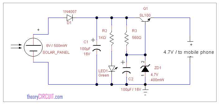 solar panel charger circuit diagram