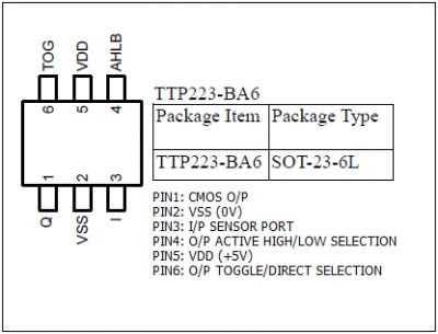 ttp223 touch sensor circuit diagram