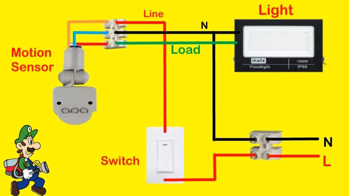 pir lighting circuit diagram