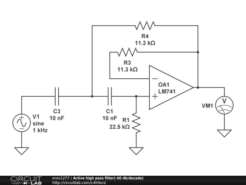 high pass filter schematic diagram