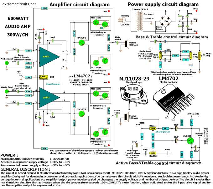 power audio amplifier circuit diagram