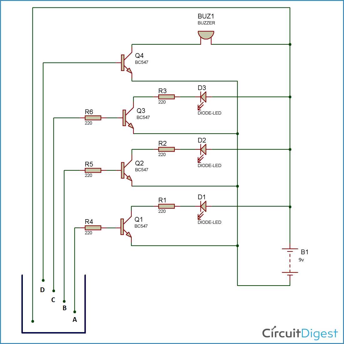 water level sensor schematic diagram