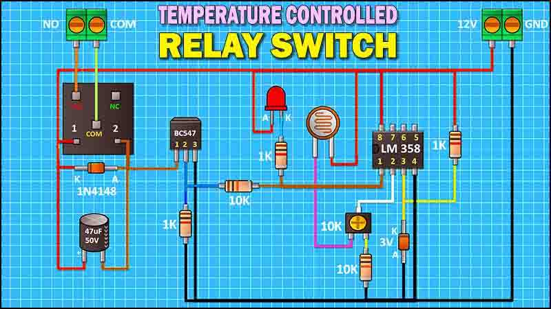 temperature controller circuit diagram with relay