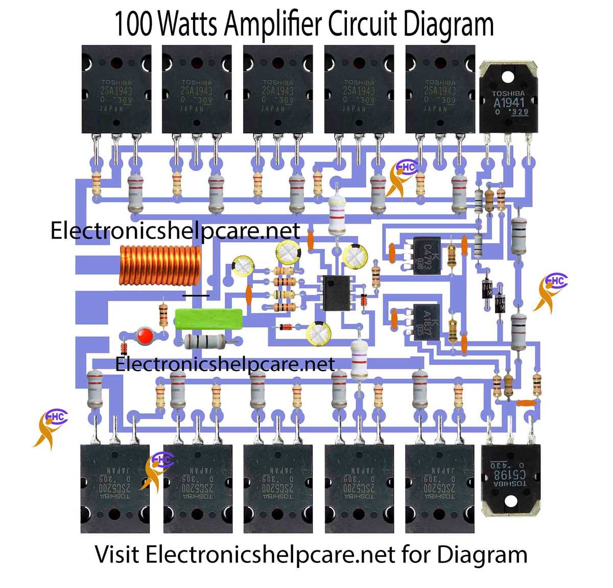1000w audio power amplifier circuit diagram