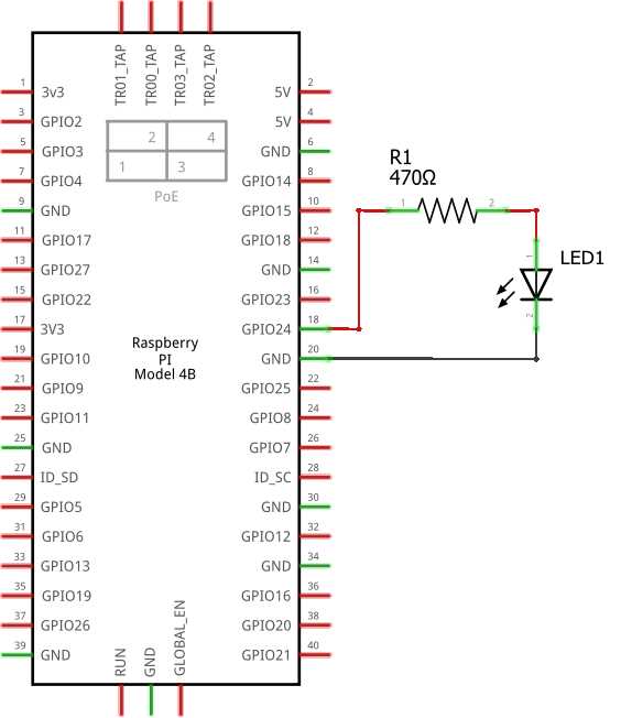 raspberry pi led circuit diagram