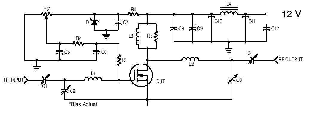 rf amplifier schematic diagram