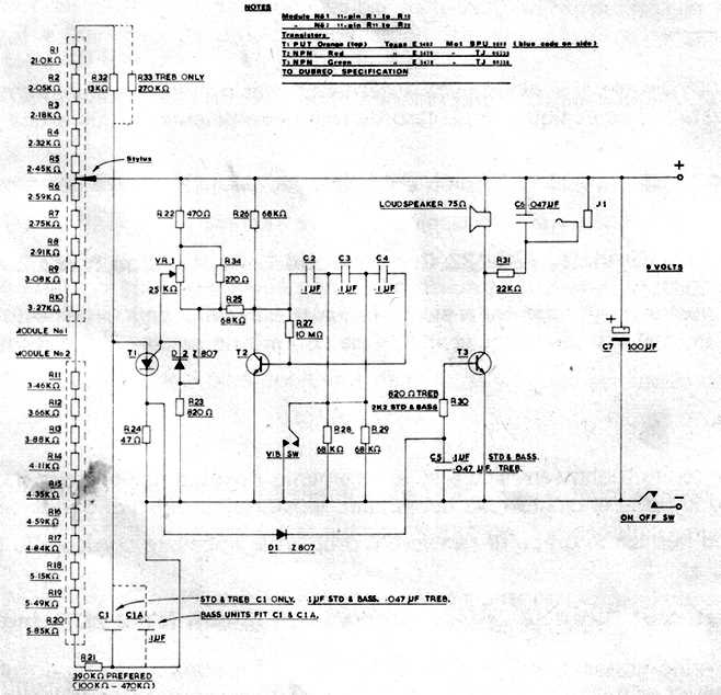 stylophone circuit diagram