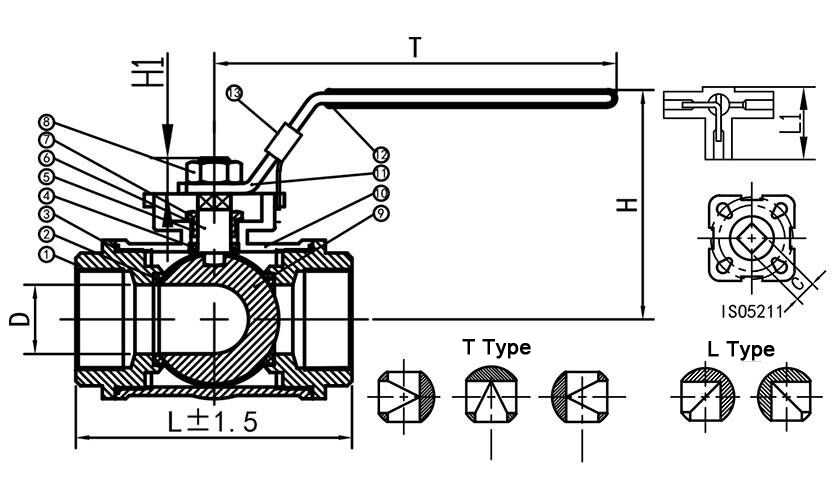3 way ball valve schematic diagram