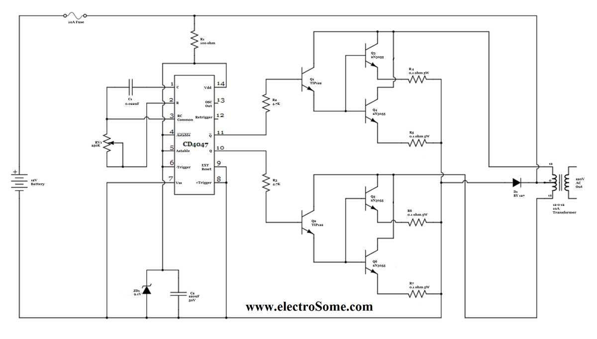 100w inverter circuit schematic circuit diagram