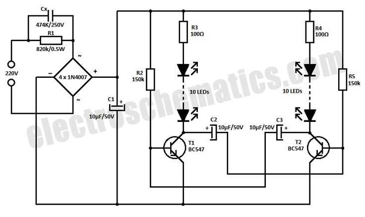 schematic diagram of circuit blinker