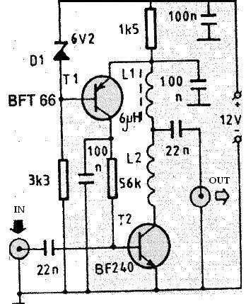 schematic diagram amplifier booster