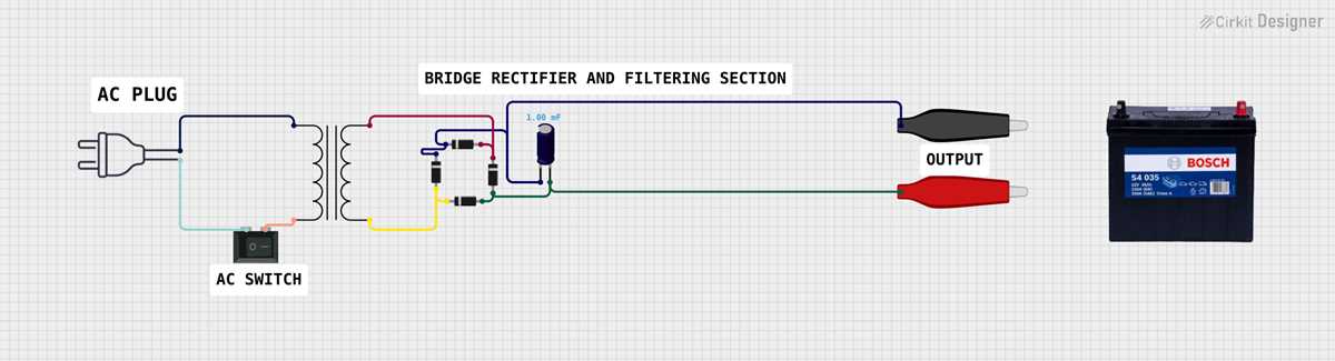 schematic diagram for dc power supply by using bridge rectifier