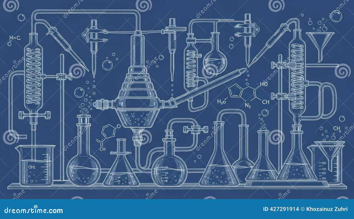 schematic diagram of a chemistry laboratory