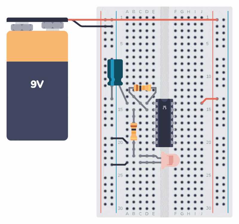schematic diagram of circuit blinker
