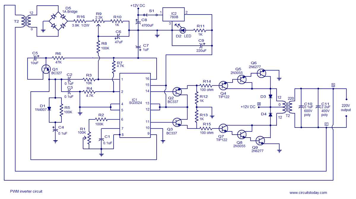 schematic diagram of circuit inverter