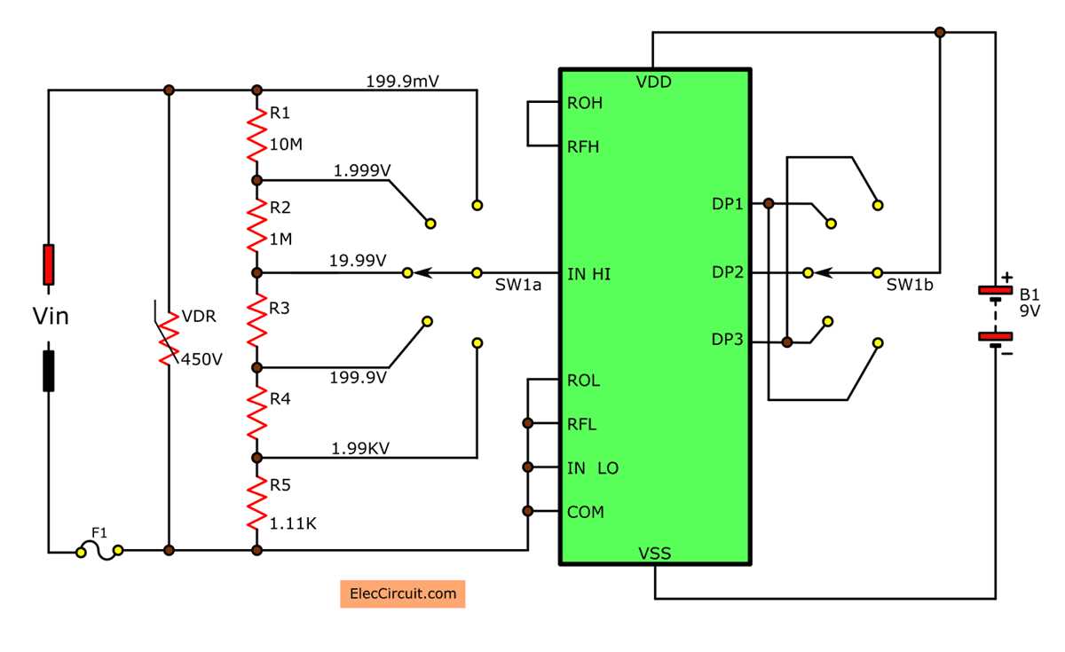 schematic diagram of multimeter