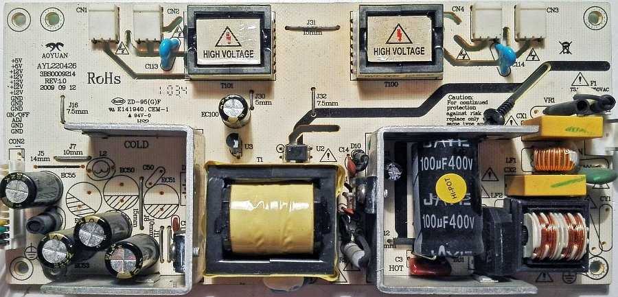 schematic diagram of power connector lcd monitor