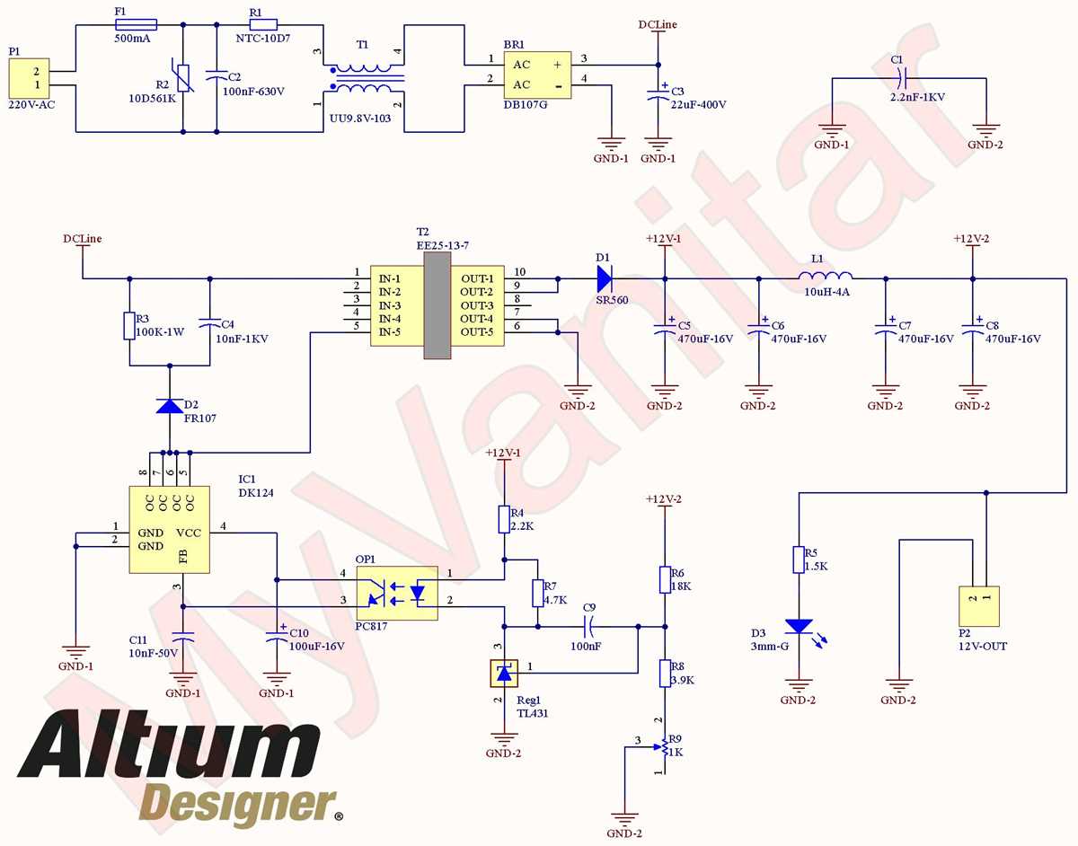 schematic diagram of power supply 12v