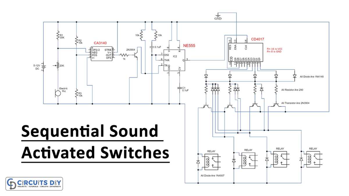 schematic diagram of voice activated switch