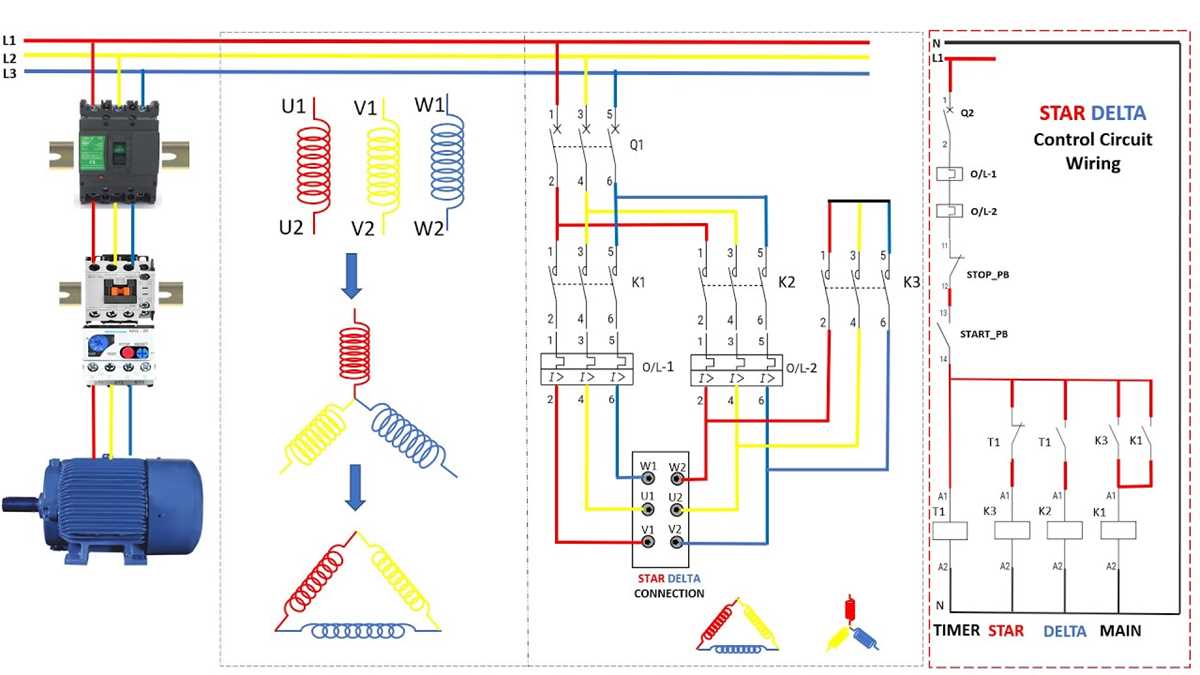 schematic diagram of wye delta connection