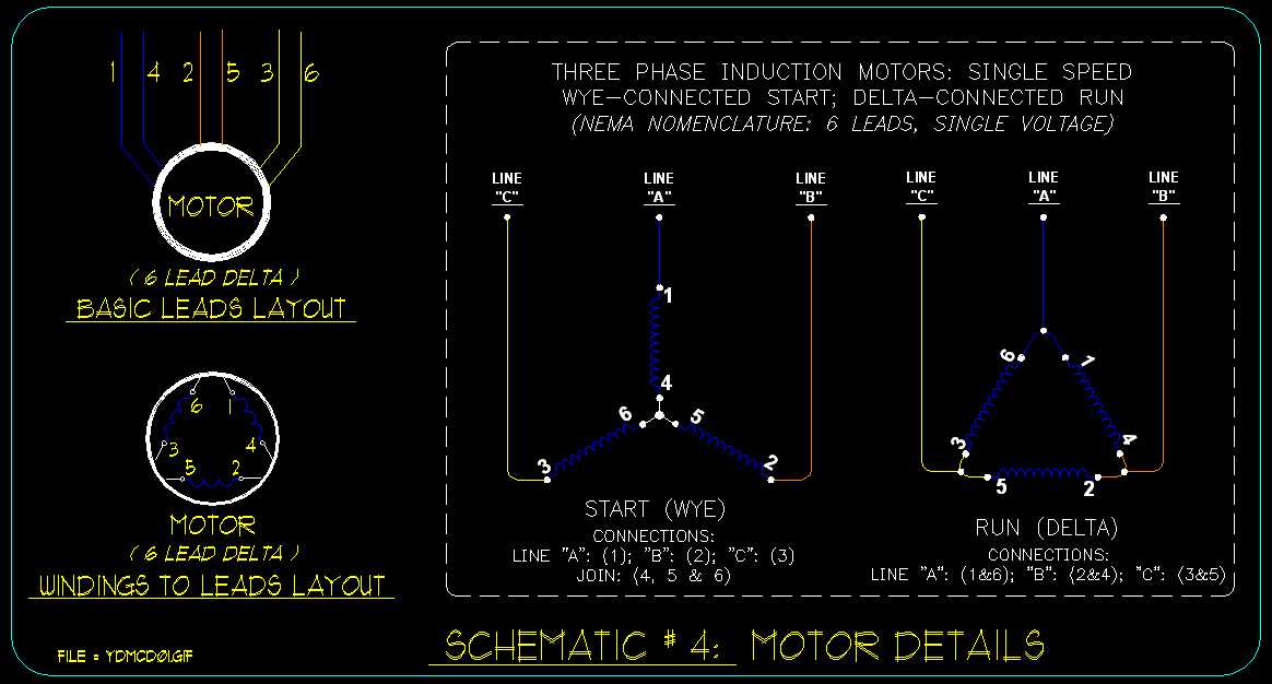 schematic diagram of wye delta connection
