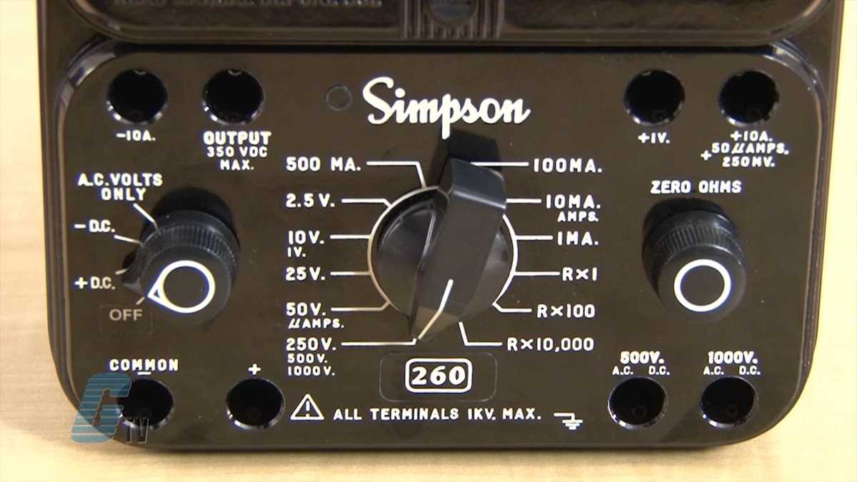 schematic diagram simpson model 260 multimeter