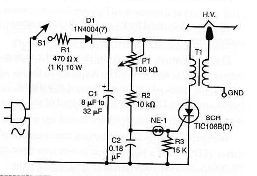 scr voltage regulator circuit diagram