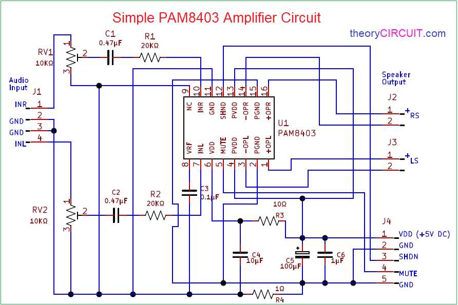 3v audio amplifier circuit diagram