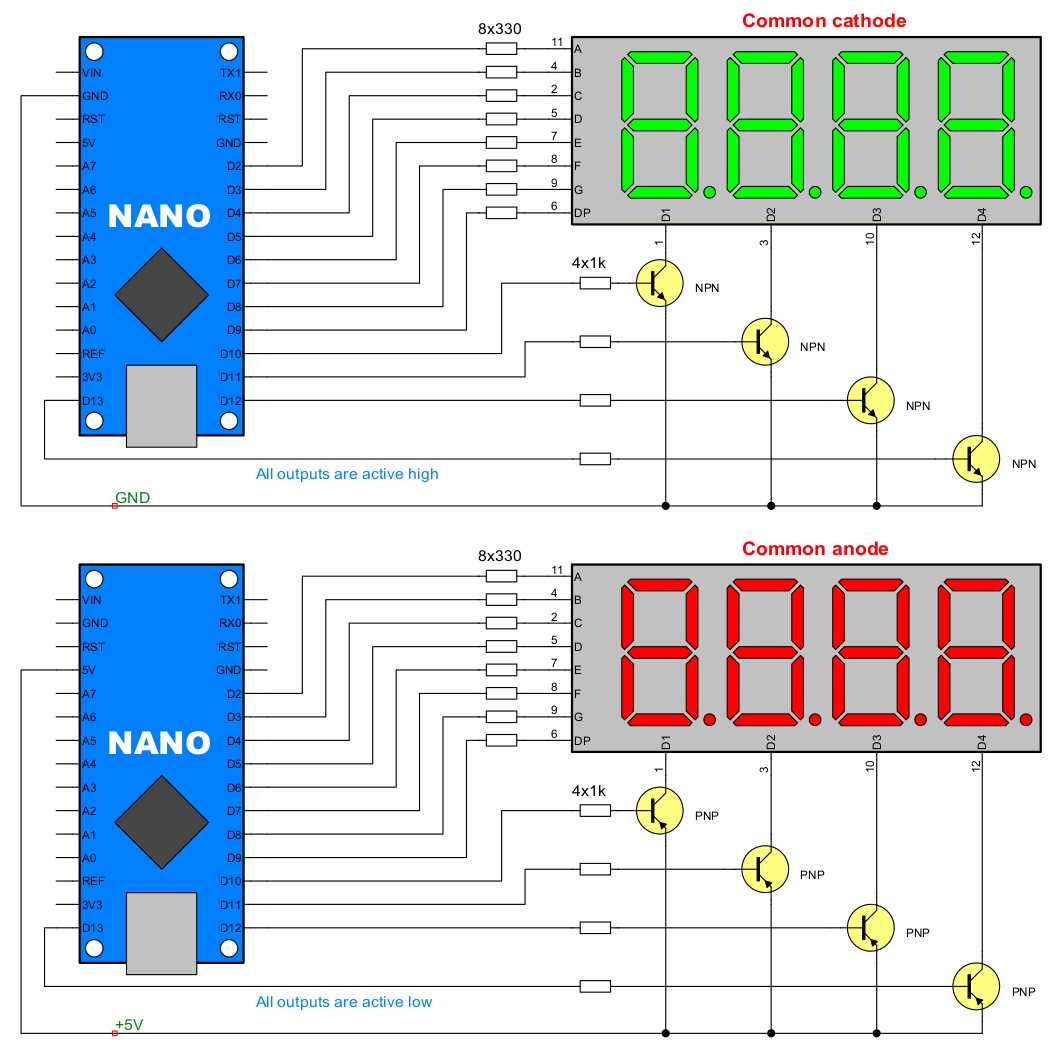 seven segment led display circuit diagram