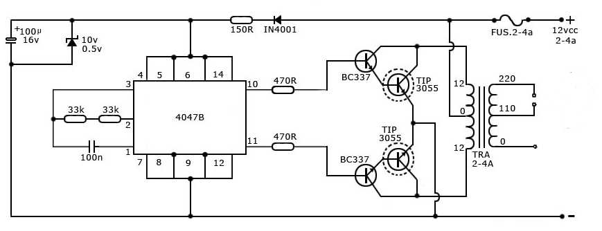 square wave inverter circuit diagram