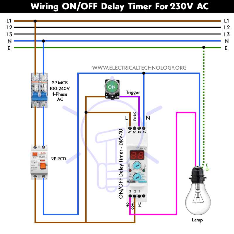 simple on delay timer circuit diagram