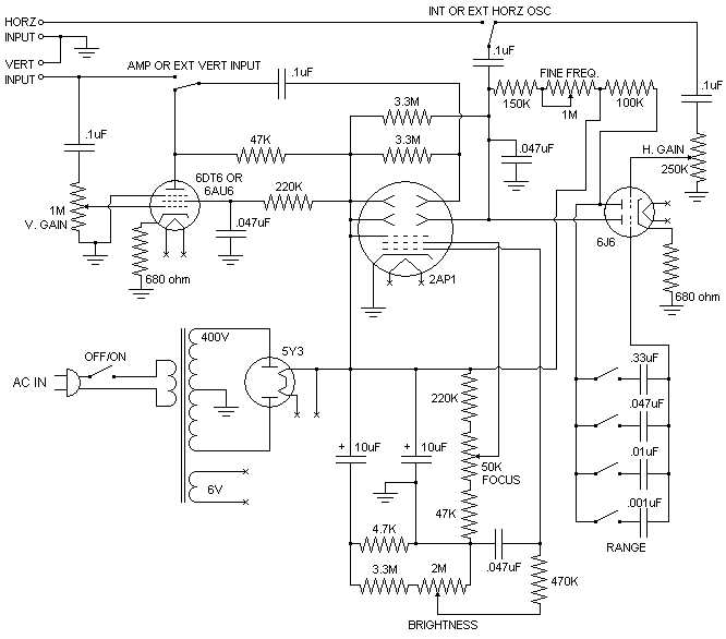 simple oscilloscope circuit diagram