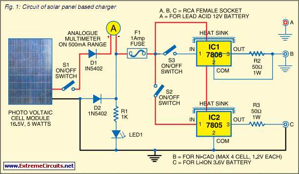 simple solar panel circuit diagram