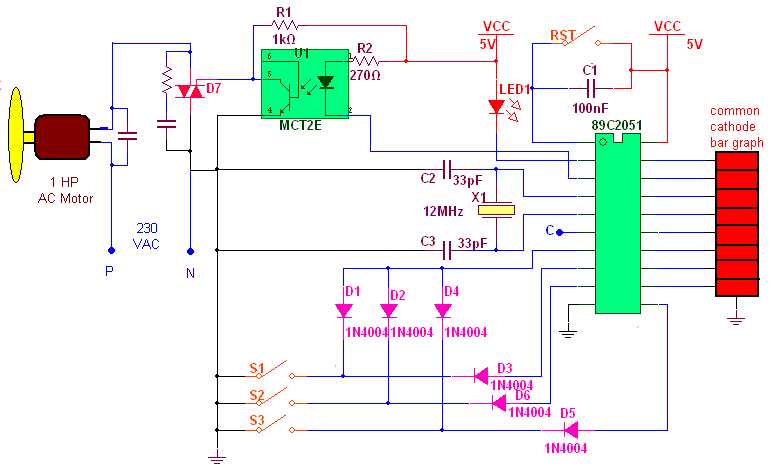 single phase ac motor speed control circuit diagram