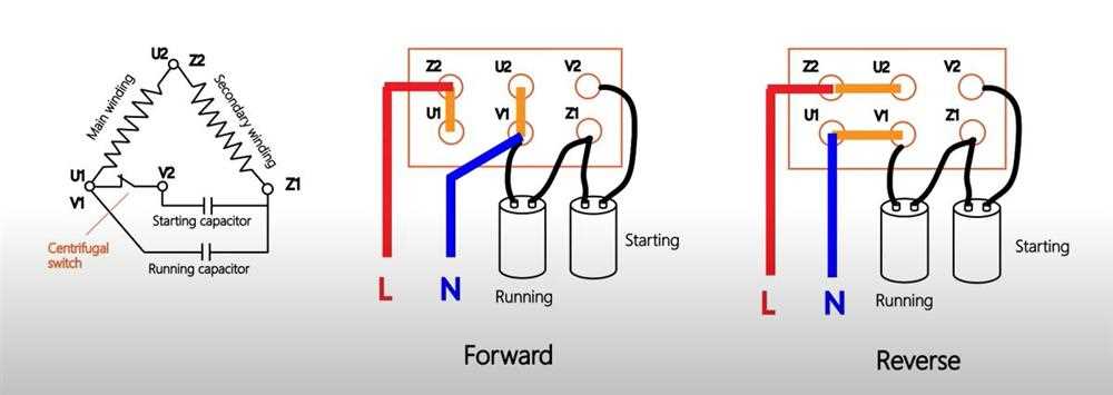 single phase capacitor start capacitor run motor wiring diagram