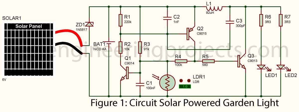 solar lamp schematic diagram