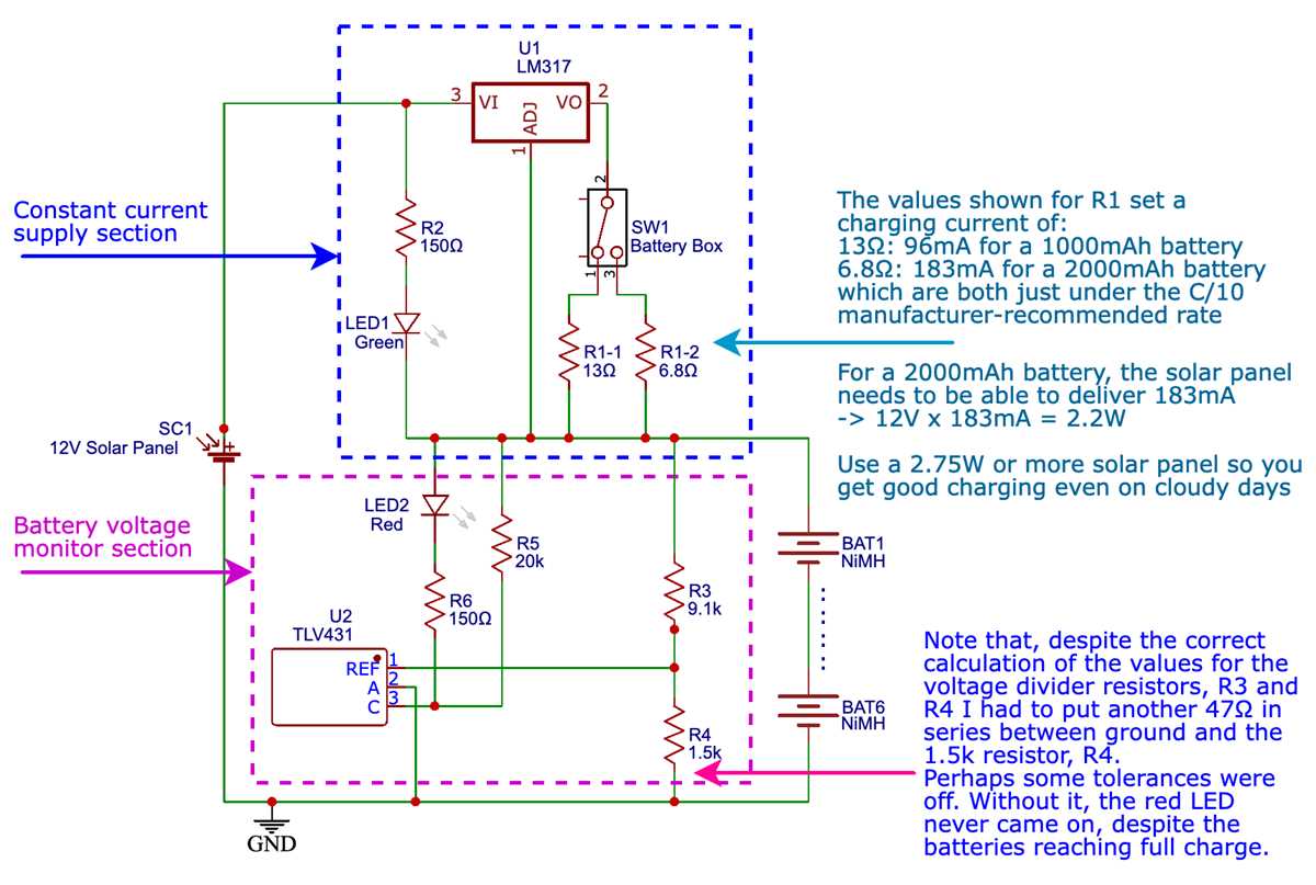 solar powered battery charger circuit diagram