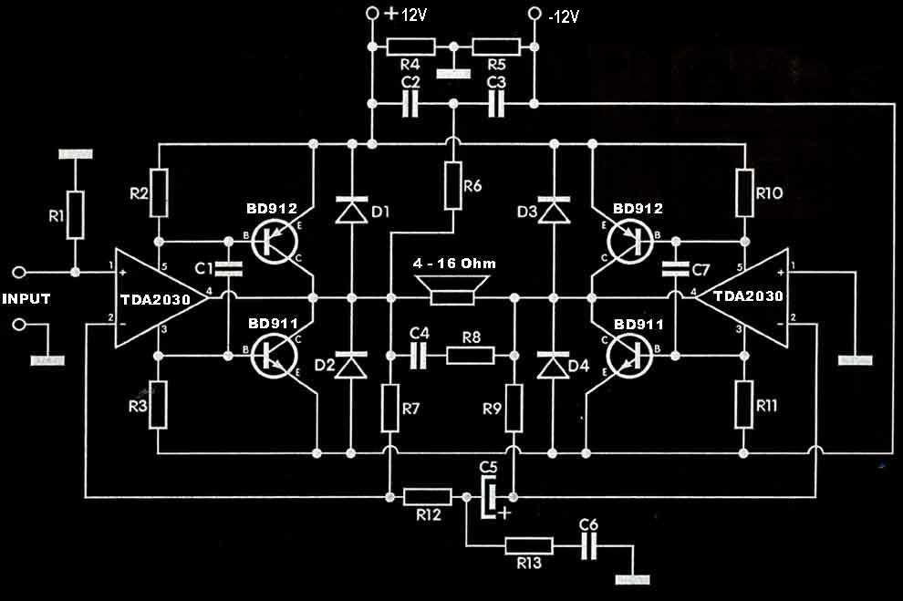 tda2030 amplifier circuit diagram pcb