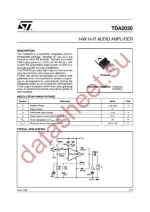 tda2030 datasheet circuit diagram tda2030 datasheet circuit diagram