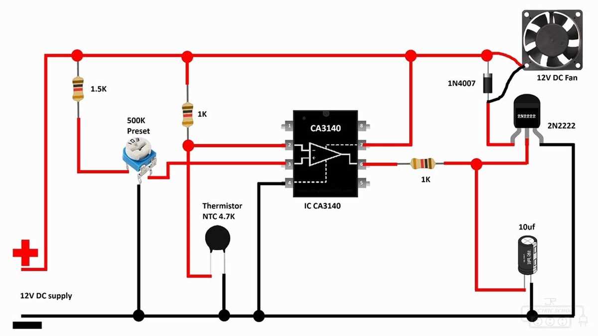 temperature controlled fan circuit diagram