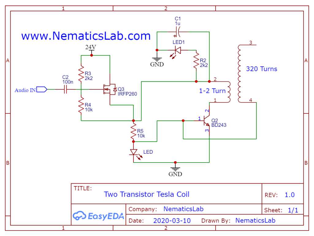 tesla coil project circuit diagram