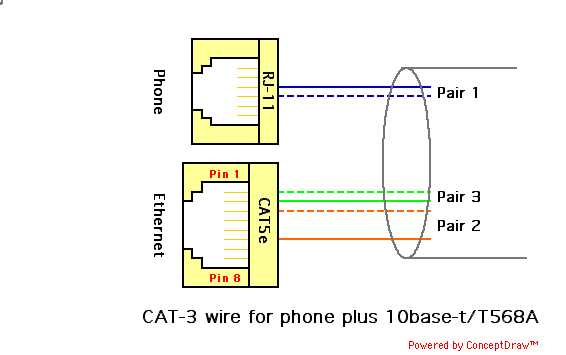telephone cable wiring diagram
