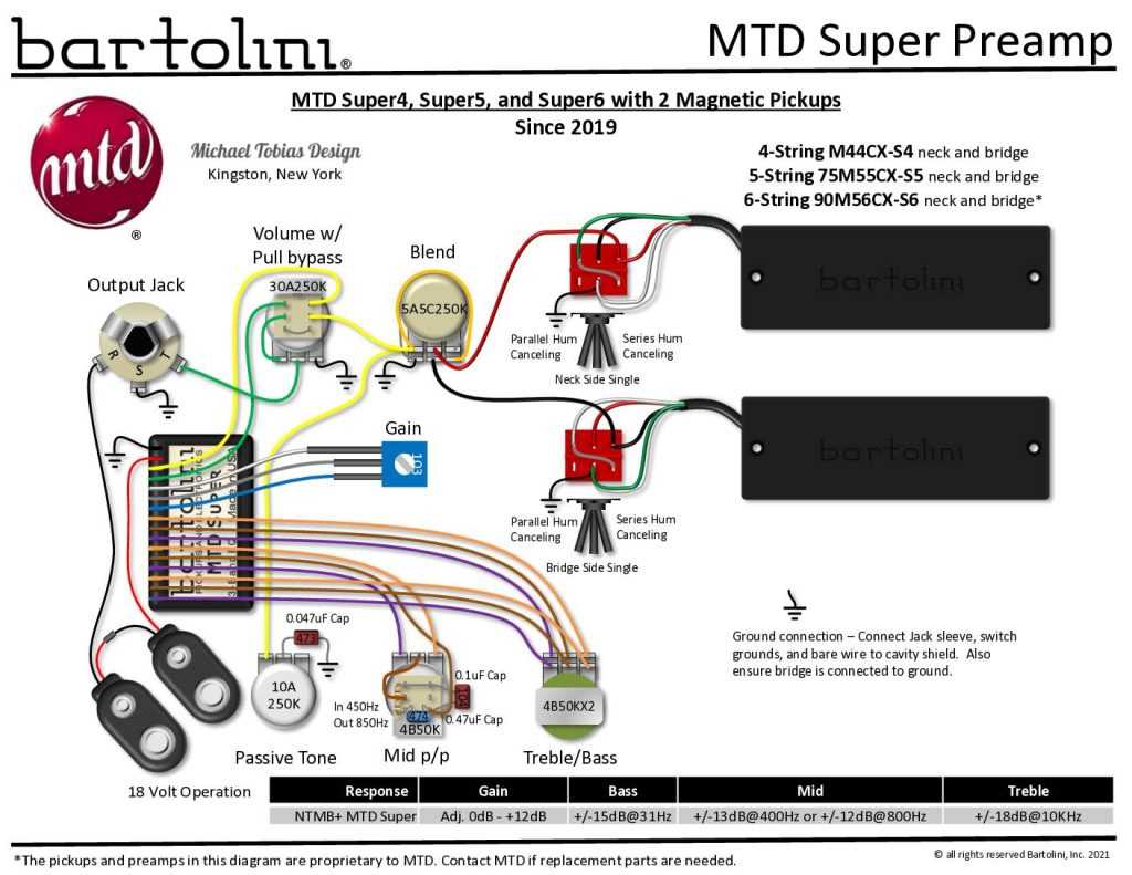 electric bass wiring diagram