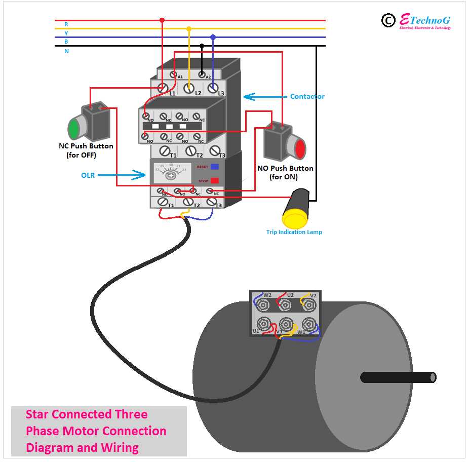 three phase starter wiring diagram
