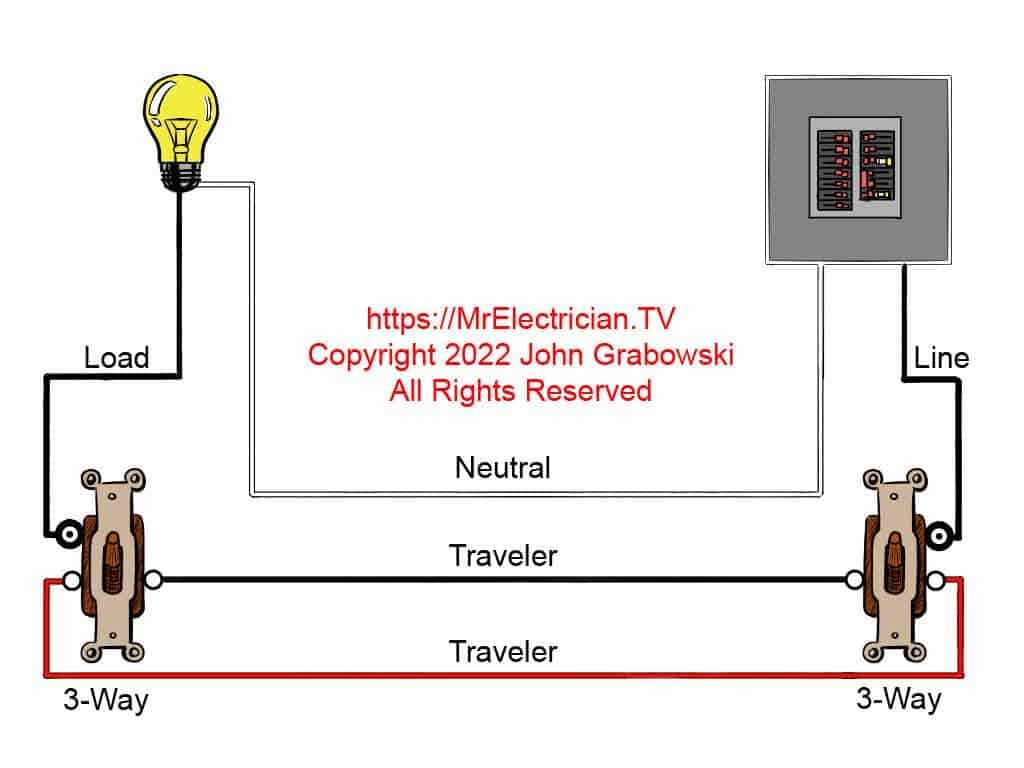 three way switch schematic diagram