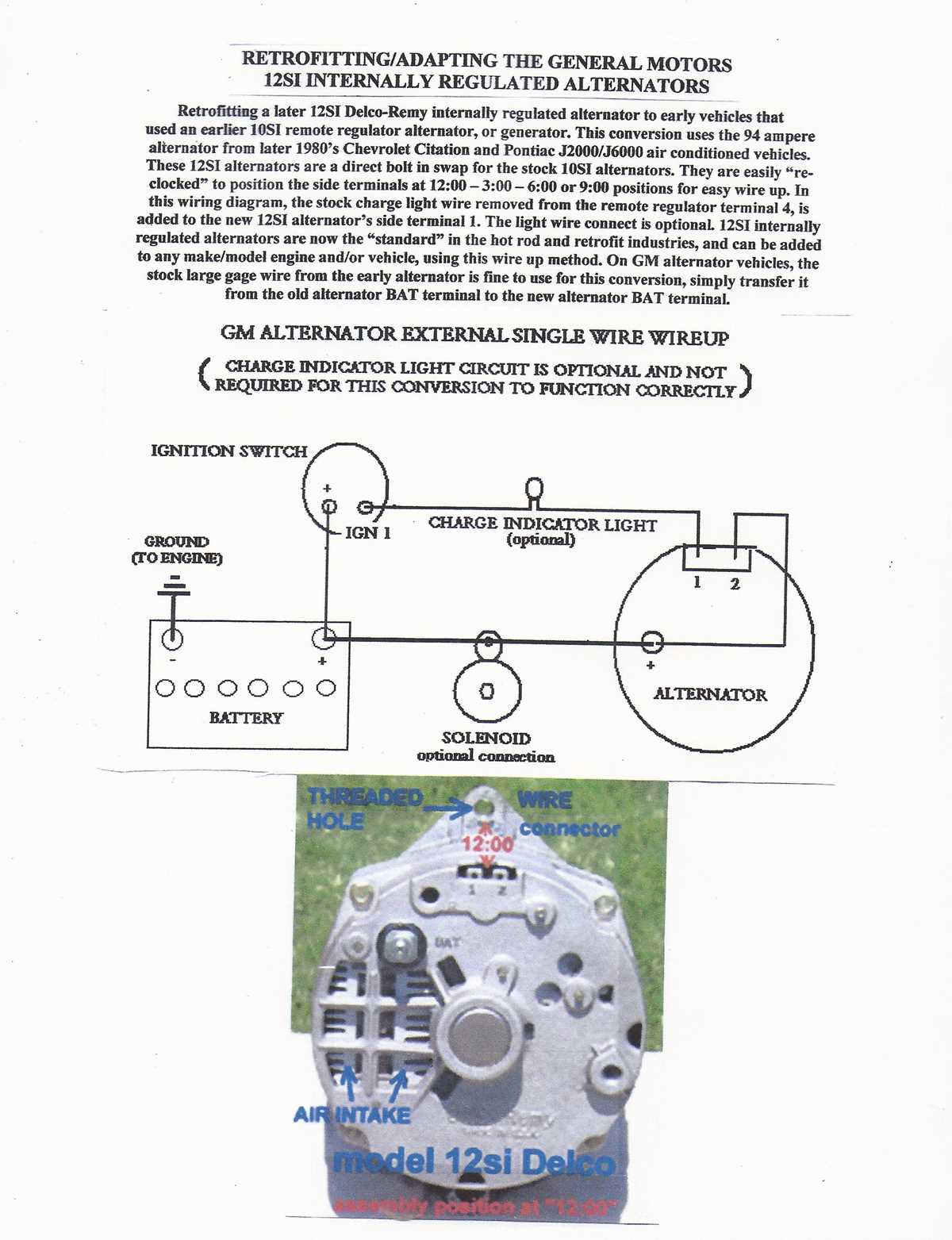 three wire 3 wire alternator wiring diagram
