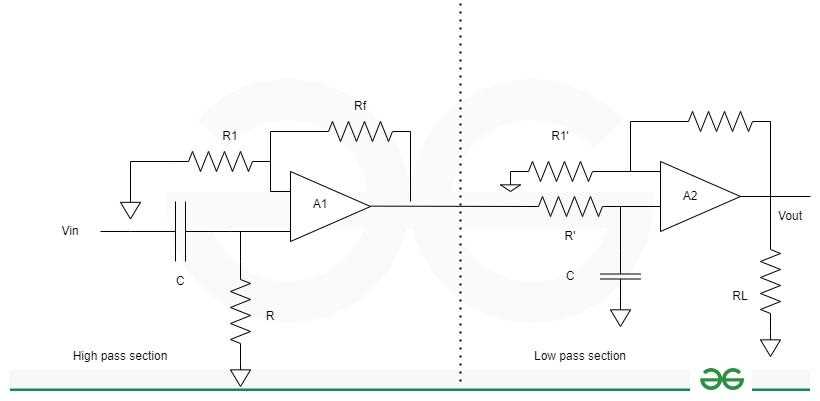 band reject filter circuit diagram