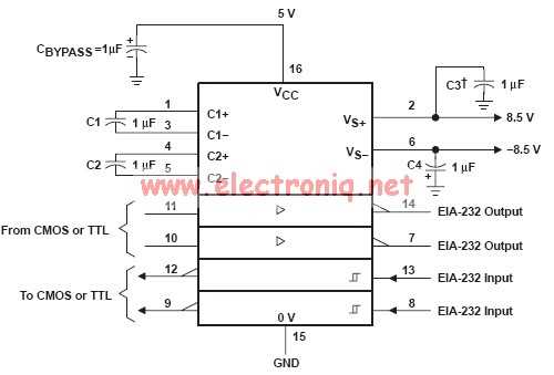 ttl to rs232 converter circuit diagram